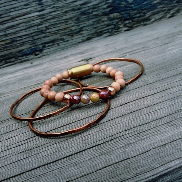 ROSEWOOD/MOOKAITE BRACELET- Bullets N' Beads