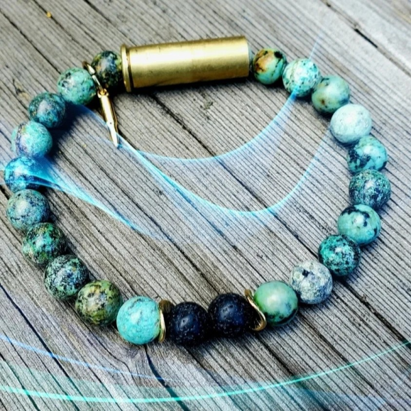 African Turquoise Mens Bracelet