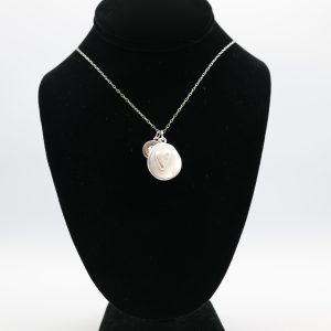 Silver Matte Heart Necklace